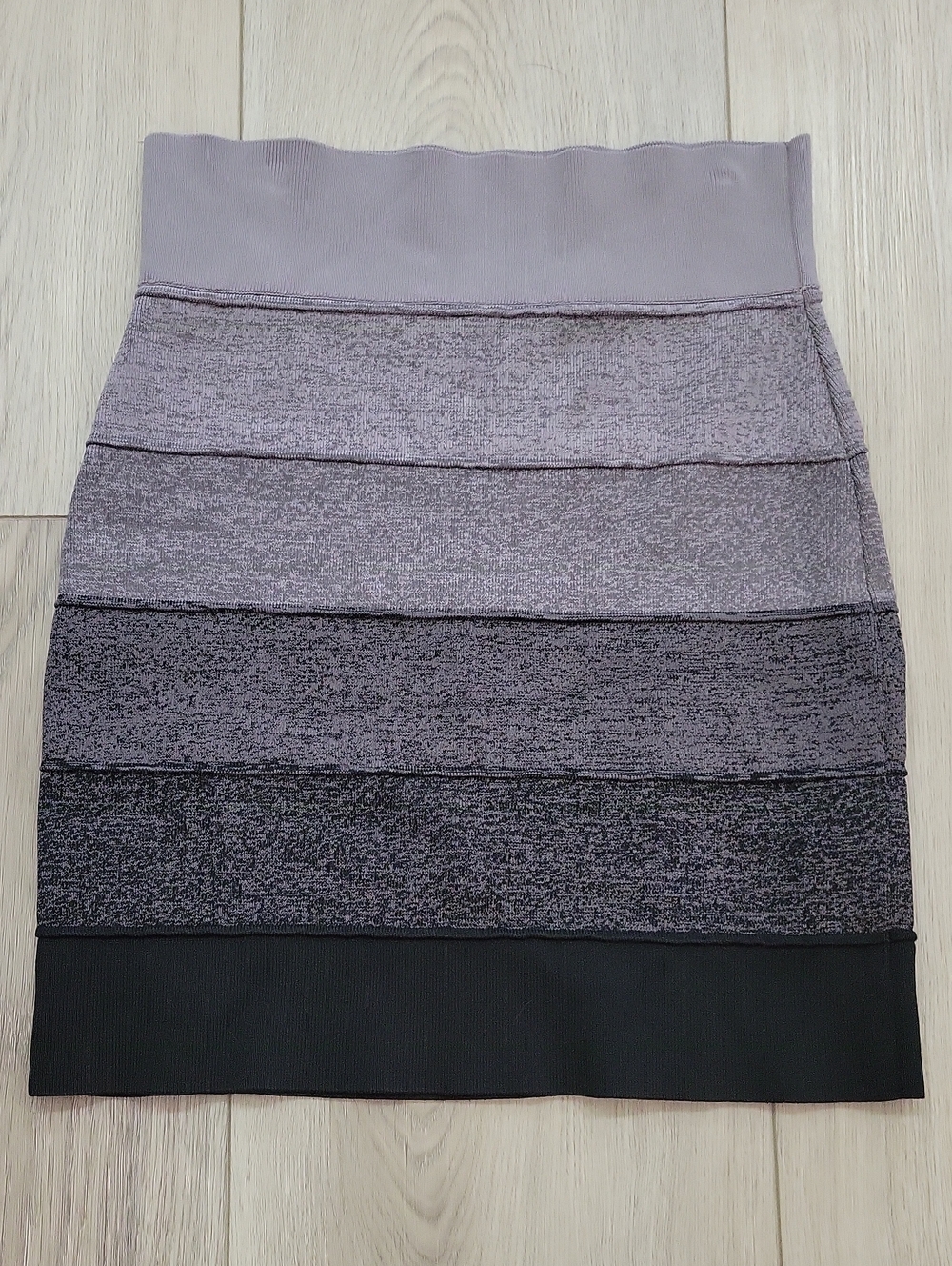 BCBGMaxAzria Layered Mini Skirt in Lavender and Black
